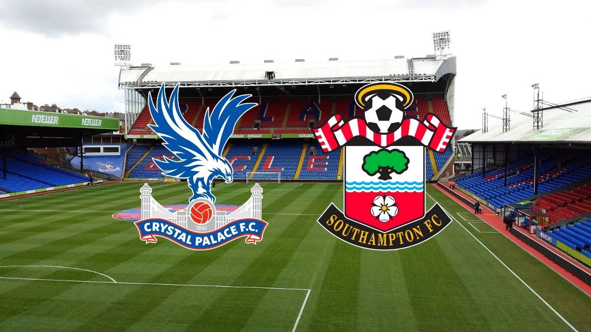 Crystal Palace and Southampton Logos over Selhurst Park